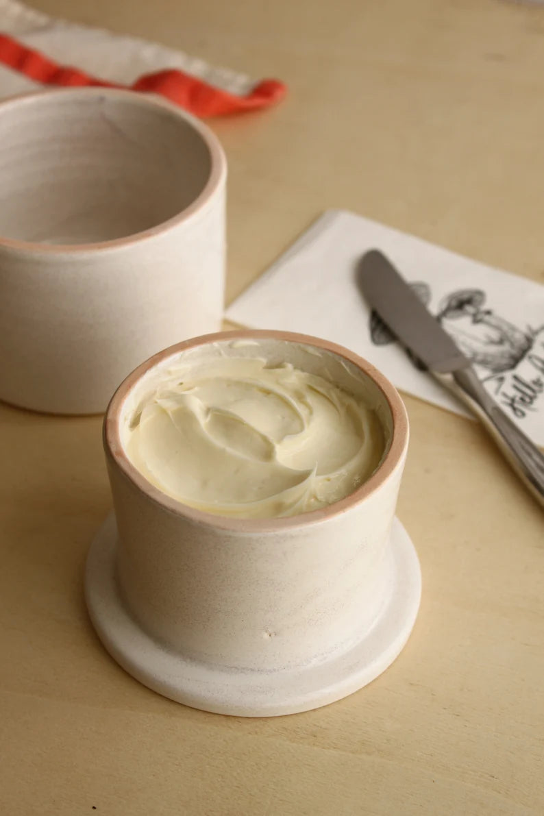 Ceramic French Butter Dish with Lid